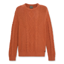 Phillips Brook Cable Cotton Blend Crew Neck Sweater